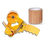 SMART PACK Hand Tape Dispenser Size 3 inch with 2 BROWN Tape (2 inch X 55 Meter) (Combo Pack)