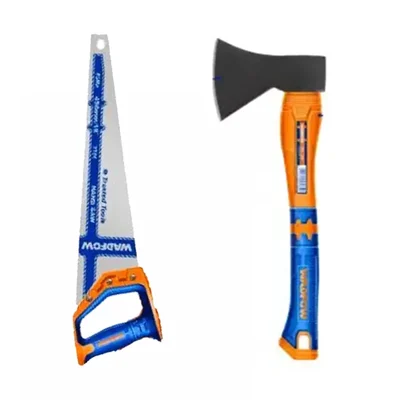Wadfow Hand Tools Combo of 600 g Drop-Forged Axe (WHM6306) With 0.9 mm 7 TPI Hand Saw (WHW1118)