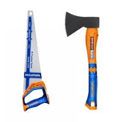 Wadfow Hand Tools Combo of 600 g Drop-Forged Axe (WHM6306) With 0.9 mm 7 TPI Hand Saw (WHW1118)