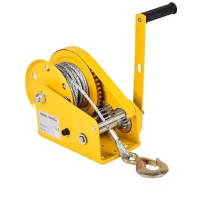 UTC 1800 lbs Manual Hand Winch With Auto Lock System-10 Meter,6 mm Galvanized Wire Rope & Eye Hook