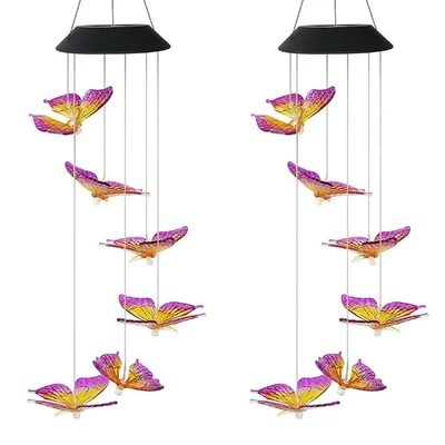 Gramstrong Decorative Solar Wind LED Chimes, Color Changing Outdoor & Indoor Waterproof Lights for Balcony (Pack of 2)