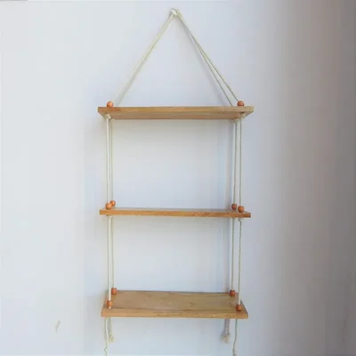 Ecofynd 16 inches Wall Hanging Wooden Shelf for Pots and Plants (EC18034-SH006)