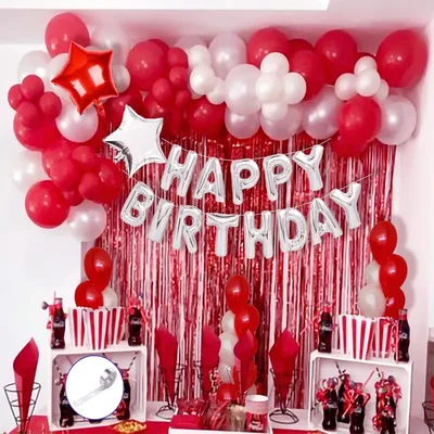 Pack of 5, 46 Pcs Birthday Party Decoration Kit with Foil Balloons & Banner Set