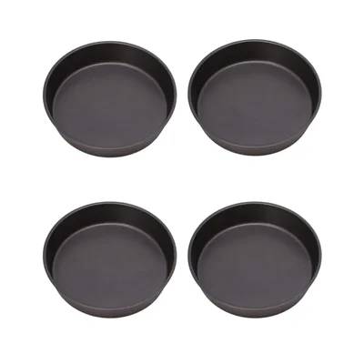 (Pack of 4) | 13x1.5 Inch Hard Anodised Aluminium Tapered Deep Dish Pizza Pan