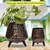 Ecofynd Hazel Metal Planter Pot with Stand | Home Decor Item for Balcony, Living Room (Dark Chocolate) - Pack of 2 