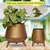 Ecofynd Hazel Metal Planter Pot with Stand Home Decor Item for Balcony and Living Room(Pack of 2)