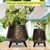 Ecofynd Pack of 2 Hazel Metal Planter Pots with Stands | Home Decor Item for Balcony, Living Room (Coffee Color)