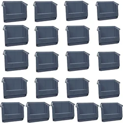 Global Star 200x125x100 mm HDPE Crate-15 Grey Storage Bin (Pack of 21)