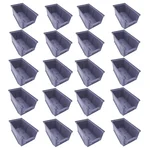 Global Star 350x200x200 mm HDPE Crate-45 Grey Storage Bin (Pack of 20)