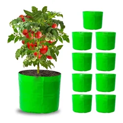 Siddhi 250 GSM 10 pieces HDPE Round Shape Reusable Grow Bag |Suitable for Gardening and Nursery(Size- 8 x 8 inch)