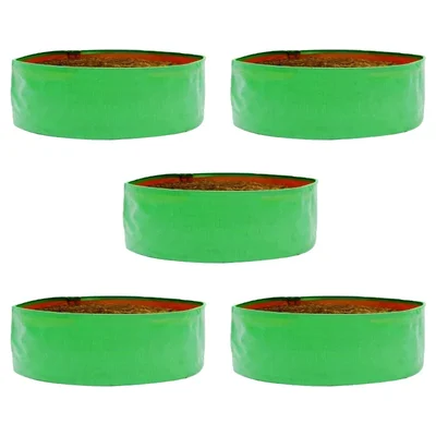 Siddhi 250 GSM, 24 inch x 6 inch HDPE, Round Shape, Reusable Grow Bag | Suitable for Nursery and Garden(Pack-5 pieces)