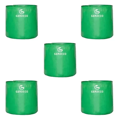 Gardeco 260 GSM UV Treated Premium Quality 15 x 15 inch Round Type HDPE Grow Bag for Home, Garden and Nursery(Quantity-5 pieces)