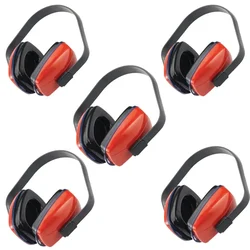 Udyogi ET 40 Pack of 5 Earmuff - 22 dB NRR Noise Reduction, Red Color, For Hearing Protection