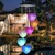 Gramstrong Solar Powered Color Changing LED Light Heart Shaped Wind Chimes for Home Hanging Decoration For Home & Garden