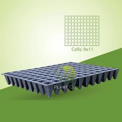PLANT CARE 99 Cavities (Square Shape) Multiple Use (0.95 mm) Seedling Tray for Seedling and Germination(Quantity-5 pieces)