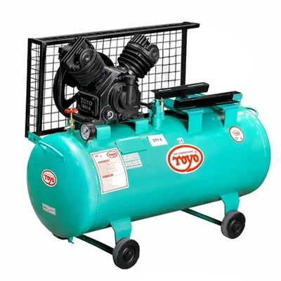 TOYO (DTY 4) 105 Litres Single Stage Double Cylinder Air compressor Without Motor, 10 Bar Max. Pressure With 1 Year Warranty