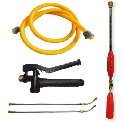Heavy Duty 45cm Spray Gun, Brass Trigger, Full Brass Lances & Yellow Braided Delivery Pipe Combo For Efficient Spraying