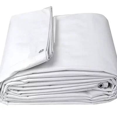 ZN Global 600 GSM 40 feet x 27 feet Nylon Fabric, PVC Coated, UV Protected, Waterproof Tarpaulin Sheet(Color-White)