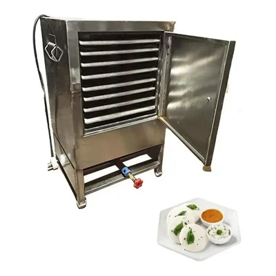 Commercial 8 Tray Stainless Steel Electric and Gas Operated Idli Steamer Machine for 96 pcs Idli, 3Kw