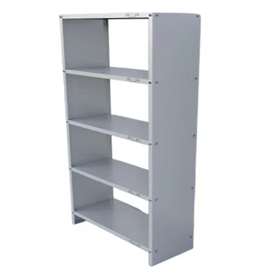 Alija 60 x 29 x 12 Inch 5-Shelf Solid Metal Bookcase - Ivory Color, Durable Library & Storage Rack