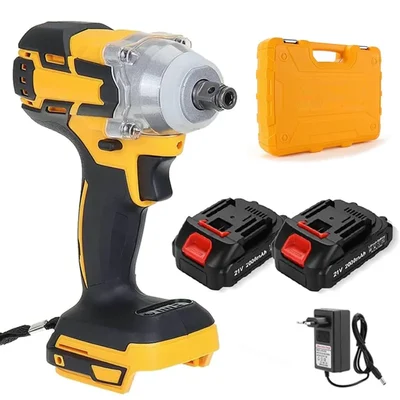 Heavy Duty 12.7mm(1/2") 21V Cordless Brushless F/R Function Impact Wrench With Battery & Charger, Max. Torque 300 N.m
