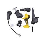 Heavy Duty Combo 5-In-1 Multi-Head Cordless Tool Kit With Battery, Charger, Drill Bits, Blade, Chain, Screw Bit & Accessories