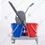 Bharti Multiclean Double Bucket Plastic Wringer Trolley with Down Press Wringer, 50 Liters 