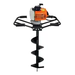 Neptune AG-63D, 63CC 2-Stroke Earth Auger Machine | Heavy Duty Two-Man Operated Post Hole Digger with 12-Inch Drill Bit