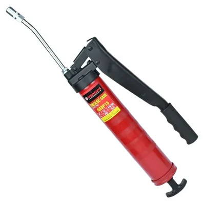 Freemans 6000 PSI Dual Piston Heavy Duty Industrial Lubrication Manual Lever Type Grease Gun Red and Black GGDP15