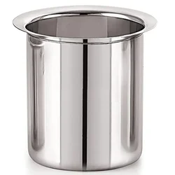 Stainless Steel 6 ltr Round Pot for Heavy Duty 4 Pot Electric Bain Marie (Pack of 4)