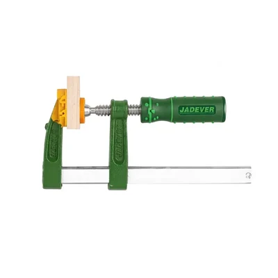 Jadever 50x250mm Nickel Plated Steel Ruler Heavy Duty F-Clamp with Ergonomic Plastic Handle JDCP2153