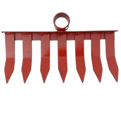 Heavy-Duty 12 Inch Garden Rake Head with 7 Metal Tines for Tough Soil Work