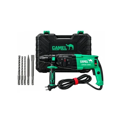 CAMEL 26mm 1050 Watt Heavy Duty SDS-Plus 3-Mode Operation Rotary Hammer With Drill Bits & Chisels, 0-1100 RPM