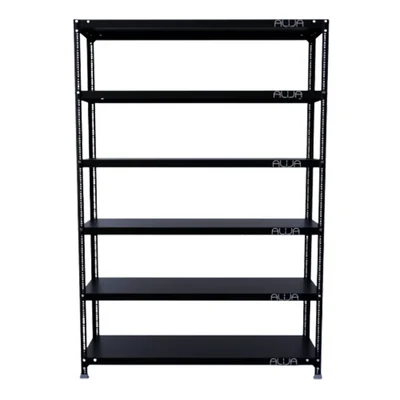 ALIJA 87 X 48 X 18 Inch 6 Shelves Multipurpose Storage Rack With Accessories (20 Gauge Shelves, 14 Gauge Angle)(Color-Black)