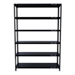ALIJA 87 X 48 X 18 Inch 6 Shelves Multipurpose Storage Rack With Accessories (20 Gauge Shelves, 14 Gauge Angle)(Color-Black)