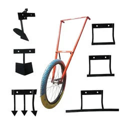 Heavy Duty 4 Feet Manual Cycle Wheel Hoe with Multiple Attachments for Soil Digging