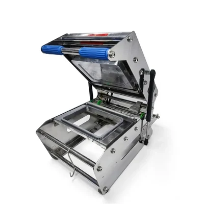 Heavy Duty Rectangle Tray Sealing 1cp Machine 25HP Manual Food Bakery Tray Sealer