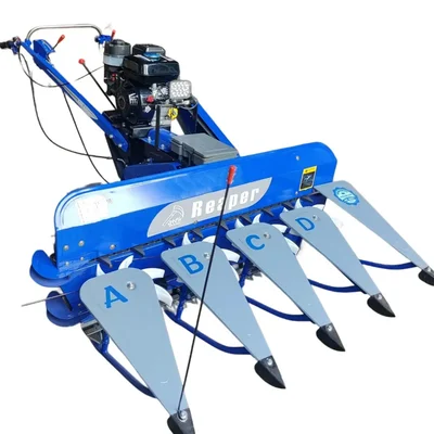 Heavy Duty 7 HP 4 Row Petrol Reaper / Harvester Machine For Paddy / Wheat / Soya Napier