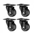 Heavy Duty 2 inch / 50 mm Pack Of 4 Swivel Type Plain Bore PP Caster Wheel