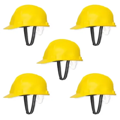 Heavy Duty HDPE Safety Helmet Pack of 5 For General Headwear Protection (Yellow)