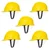 Heavy Duty HDPE Safety Helmet Pack of 5 For General Headwear Protection (Yellow)