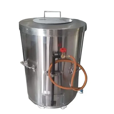 Heavy Duty 23x23x35 Inch Round Shape Gas Tandoor, SS Body