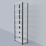 Alija 84 x 29 x 15 Inch 8 Shelves Multipurpose Storage Rack With Accessories ( Colour- Ivory & Black)