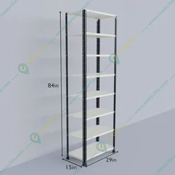 Alija 84 x 29 x 15 Inch 8 Shelves Multipurpose Storage Rack With Accessories ( Colour- Ivory & Black)(Gauge-22 Gauge)