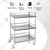 SS 22 x 16 x 28 inch, 3 Tier Commercial Heavy Duty Hospital Trolley/ Food Rolling Cart with Wheels for Kitchen, Restaurant