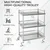 SS 22 x 16 x 28 inch, 3 Tier Commercial Heavy Duty Hospital Trolley/ Food Rolling Cart with Wheels for Kitchen, Restaurant