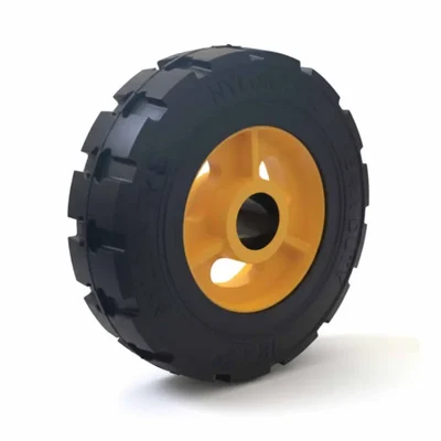 Heavy Duty 300 x 75 MM / 12 x 3 Inch 400 Kg Load Capacity Rubber Wheel ( C.I + Wheel ) Without Ball Bearing