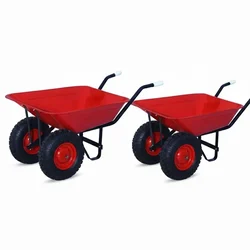 Agrolift 250 Kg Load Capacity Double Wheelbarrow With Pneumatic Tyre ( DWB - PL Light Model ) - Set Of 2