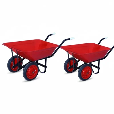 Agrolift 220 Kg Load Capacity Double Wheelbarrow With Solid tyre ( DWB - SL- Light Model ) - Set Of 2