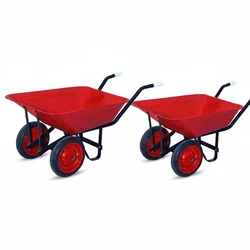 Agrolift 220 Kg Load Capacity Double Wheelbarrow With Solid tyre ( DWB - SL- Light Model ) - Set Of 2